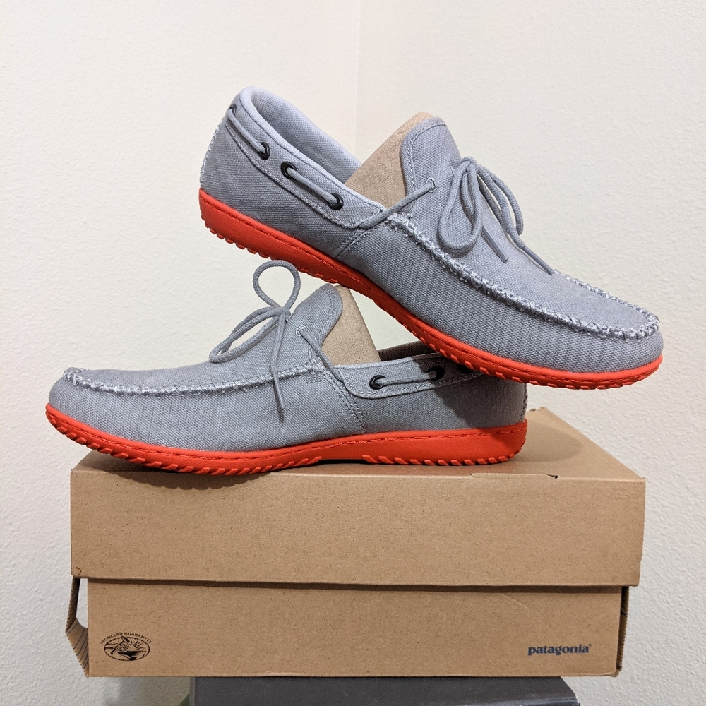 Patagonia Kula Moc Gray Canvas Boat Shoe Moccasins